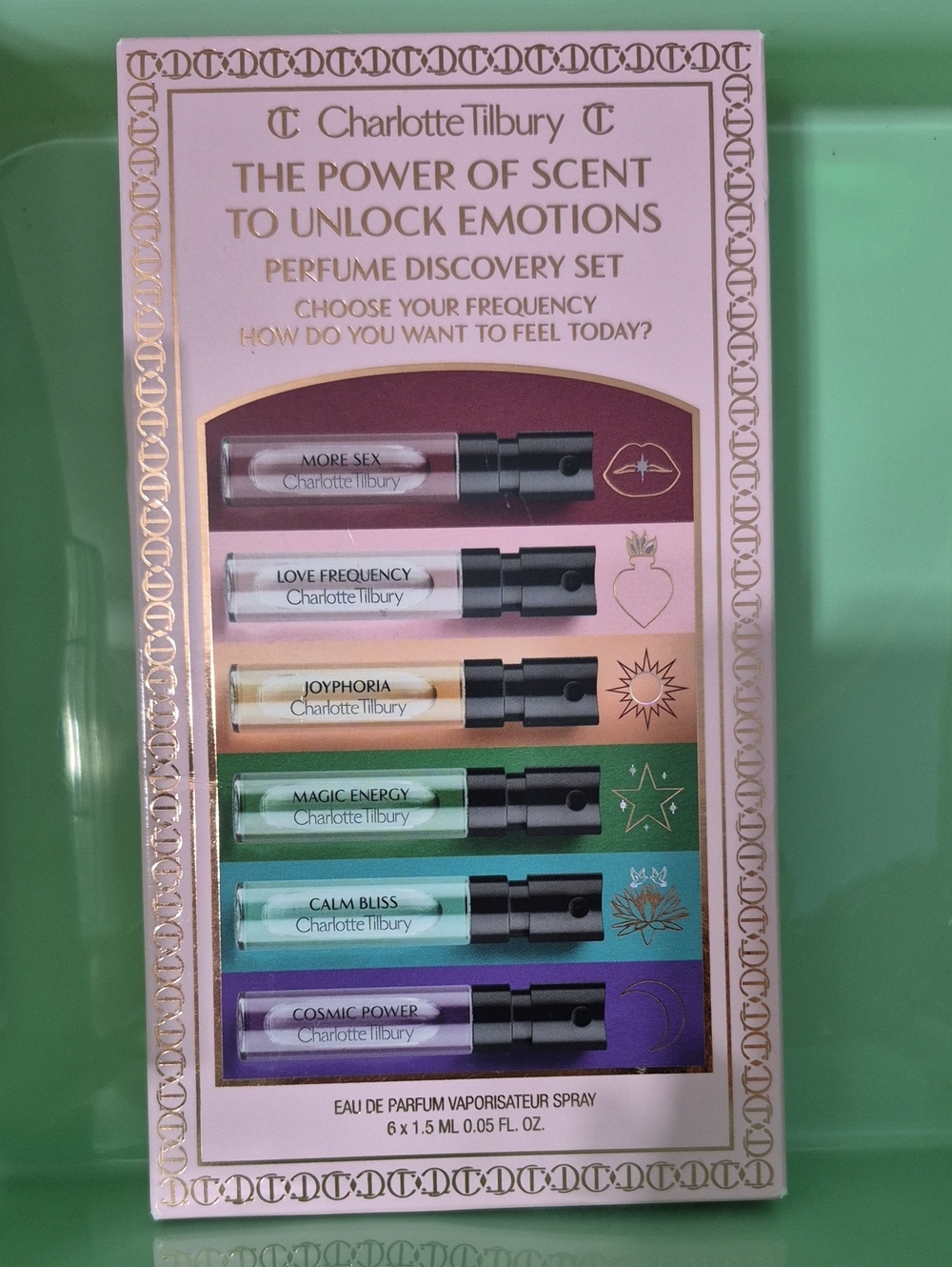 Charlotte Tilbury Perfume Discovery Set — Pink with Gold Accents